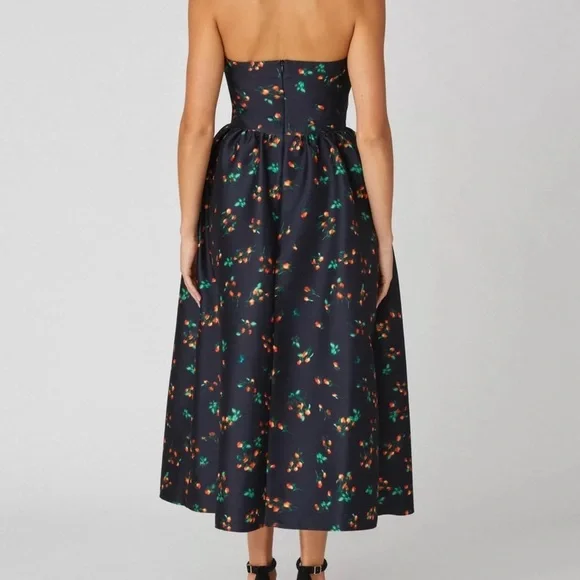 SHOSHANNA’s Midnight Georgia Elegant Midnight Floral Halter Dress